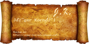 Jáger Kornél névjegykártya