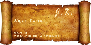 Jáger Kornél névjegykártya