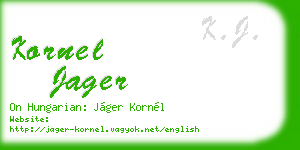 kornel jager business card